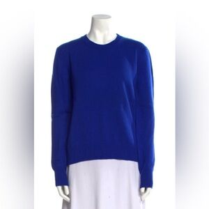 CELINE CREWNECK CASHMERE PULLOVER SWEATER Blue Size XS